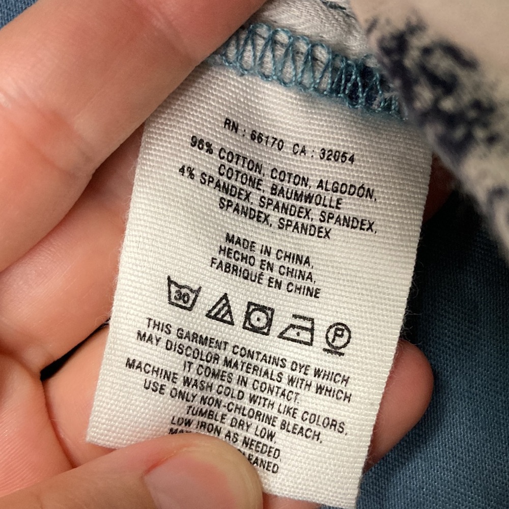 Pilcro And The Letterpress Blue Velvet Leopard Print Pants Women's Size … - Picture 11 of 16